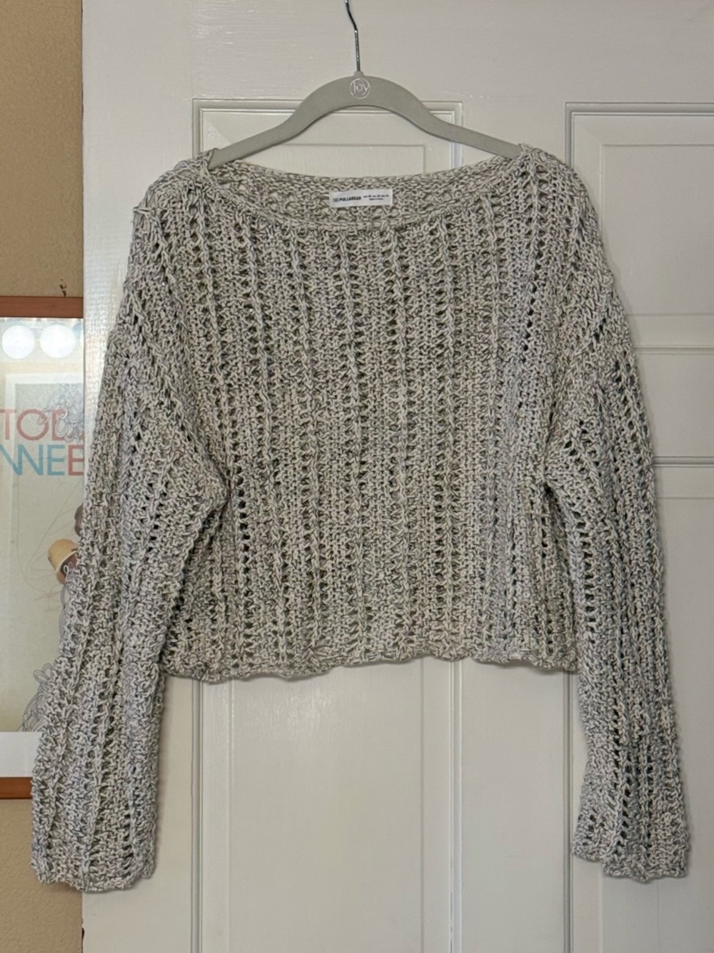 Pull & Bear open knit black and white jumper